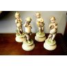 SET 4 PUTTI QUATTRO STAGIONI CERAMICA BISCUIT CAPODIMONTE DIPINTE A MANO 900 OLD