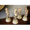 SET 4 PUTTI QUATTRO STAGIONI CERAMICA BISCUIT CAPODIMONTE DIPINTE A MANO 900 OLD