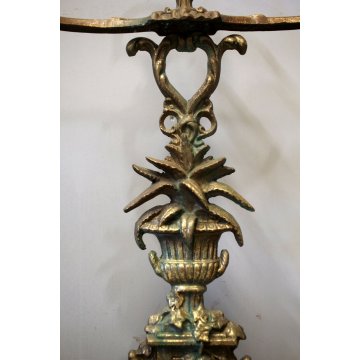 ANTICO PORTAOMBRELLI CIGNO BRONZO PATINA ROBUSTO DECORO BASSORILIEVO MIDCENTURY