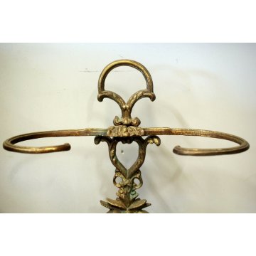 ANTICO PORTAOMBRELLI CIGNO BRONZO PATINA ROBUSTO DECORO BASSORILIEVO MIDCENTURY