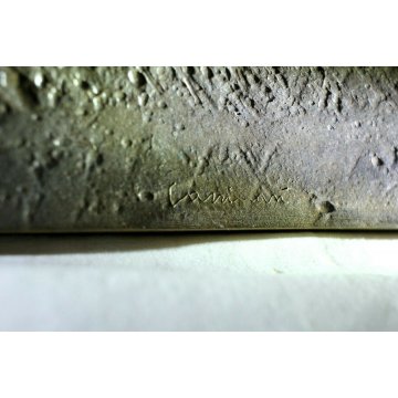 FORMELLA BASSORILIEVO BRONZO FIRMATA Bruno Cassinari CAVALLO ARTE MODERNA ITALIA