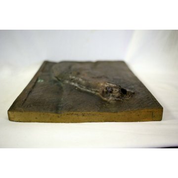 FORMELLA BASSORILIEVO BRONZO FIRMATA Bruno Cassinari CAVALLO ARTE MODERNA ITALIA