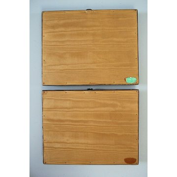 COPPIA DIPINTI MINIATURE OLIO VEDUTA Milano Antica Colonne S.Lorenzo Porta Nuova