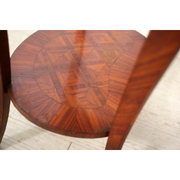 ANTICO COMODINO FRANCESE OVALE NAPOLEONE III 3 CASSETTI RIGHIERINA BOIS DE ROSE