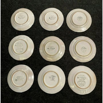 9 PIATTI BUON RICORDO CERAMICA decorati ristorante Ceramiche Solimene Vietri 