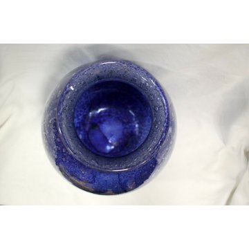 GRANDE RARISSIMO VASO DESIGN Barovier Toso 1965 SERIE EFESO BLU MURANO VENEZIA 