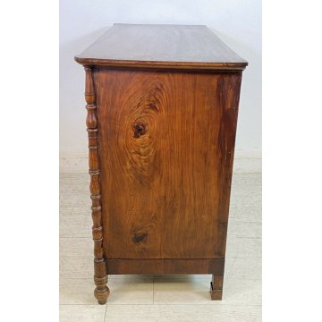 ANTICO COMO LUIGI XV 1800 LEGNO RADICA NOCE LASTRONATO 4 CASSETTI CASSETTONE OLD
