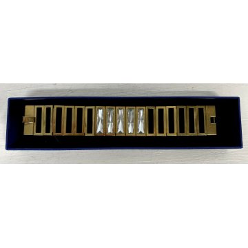 BRACCIALETTO bracciale SWAROVSKI gioiello oro CRISTALLO bracelet crystal vintage