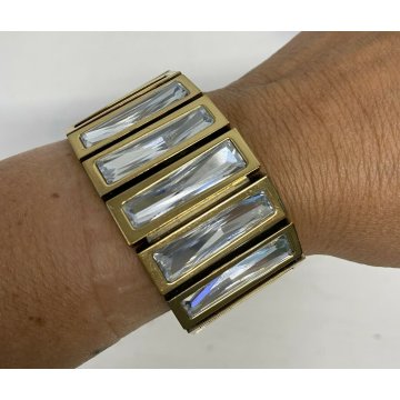 BRACCIALETTO bracciale SWAROVSKI gioiello oro CRISTALLO bracelet crystal vintage