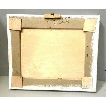 QUADRO DIPINTO OLIO Osvaldo Provvidone ASTRATTO ARANCIONE GIALLO BIANCO 50/60