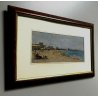 ANTICO DIPINTO OLIO F.Pagliazzi Marina di Viareggio SPIAGGIA NEOMACCHIAIOLO 1957