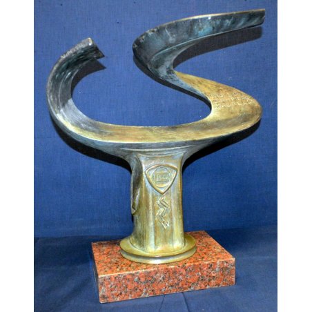 STORICA COPPA TROFEO MOTO NAUTICA LANCIA MAURELLI OFFSHORE SCULTURA BRONZO barca