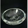 CENTROTAVOLA BOWL CRISTALLO Raimondo Maddaluno DECORO INCISO CAVALLO ART GLASS  