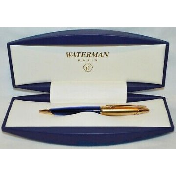 WATERMAN EDSON Penna Sfera BLU ZAFFIRO & ORO NEW BALLPOINT PEN COLLEZIONE  RARA