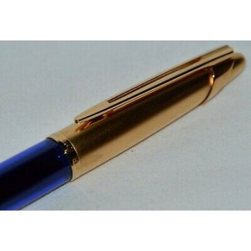 WATERMAN EDSON Penna Sfera BLU ZAFFIRO & ORO NEW BALLPOINT PEN COLLEZIONE RARA