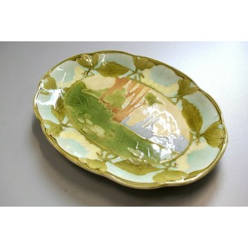 ANTICO PIATTO CERAMICA OVALE Serpentina Richard-Ginori LIBERTY ART NOUVEAU PLATE