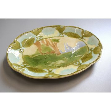 ANTICO PIATTO CERAMICA OVALE Serpentina Richard-Ginori LIBERTY ART NOUVEAU PLATE