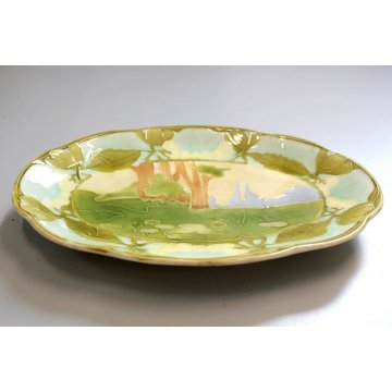 ANTICO PIATTO CERAMICA OVALE Serpentina Richard-Ginori LIBERTY ART NOUVEAU PLATE