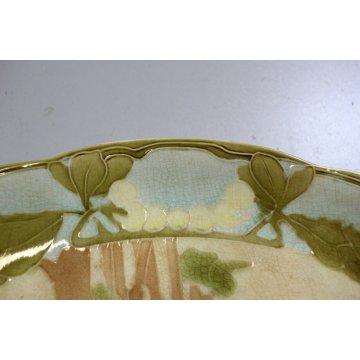ANTICO PIATTO CERAMICA OVALE Serpentina Richard-Ginori LIBERTY ART NOUVEAU PLATE