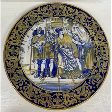 ANTICO PIATTO CERAMICA LUSTRO ITALIA GUALDO TADINO LUCA ROBBIA CLEOPATRA ANNI 30