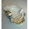 ANTICO PIATTO CERAMICA LUSTRO CENTROTAVOLA OSTRICA PESCE OYSTER CLAM CERAMIC ART