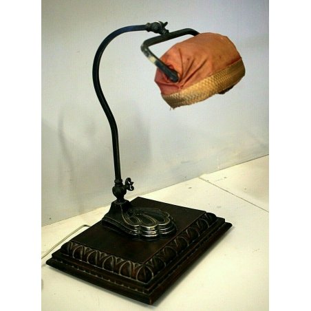 ANTICA LAMPADA  SCRIVANIA Ministeriale DESK TOP LAMP PARALUME TESSUTO ANNI '40s