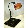 ANTICA LAMPADA  SCRIVANIA Ministeriale DESK TOP LAMP PARALUME TESSUTO ANNI '40s