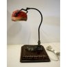 ANTICA LAMPADA  SCRIVANIA Ministeriale DESK TOP LAMP PARALUME TESSUTO ANNI '40s