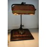 ANTICA LAMPADA  SCRIVANIA Ministeriale DESK TOP LAMP PARALUME TESSUTO ANNI '40s