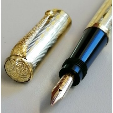 ANTICA PENNA RETRATTILE Stilografica Pubblicità CARAMELLE ROMA Safety ORO 18k.r.