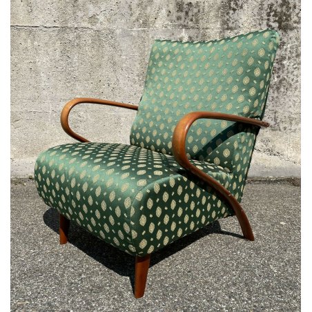 ANTICA POLTRONA VINTAGE STILE GUGLIELMO ULRICH ARMCHAIR LEGNO CURVATO 1960 OLD
