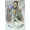 ANTICA SCULTURA Cristal Ceramica Ronzan MADONNA BAMBINO MATERNITA' ITALIA TORINO