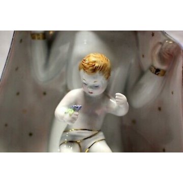 ANTICA SCULTURA Cristal Ceramica Ronzan MADONNA BAMBINO MATERNITA' ITALIA TORINO