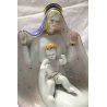 ANTICA SCULTURA Cristal Ceramica Ronzan MADONNA BAMBINO MATERNITA' ITALIA TORINO