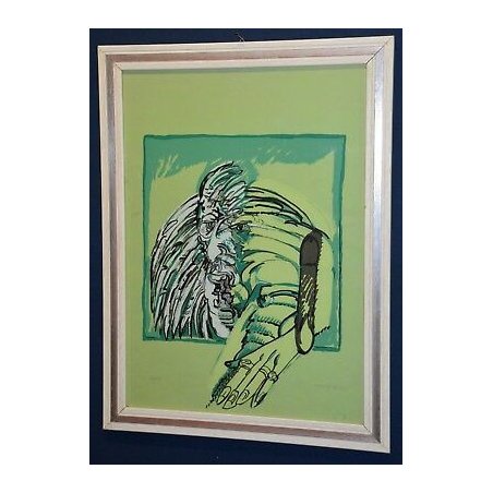 QUADRO DIPINTO ASTRATTO Remo Brindisi STAMPA 126 LITOGRAFIA ARTE GRAFICA DESIGN 