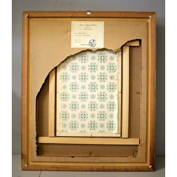 ANTICO QUADRO OLIO Mario Fattori TOSCANA CAMPAGNA SCENA VITA RURALE OVILE PECORE