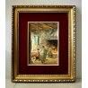 ANTICO QUADRO OLIO Mario Fattori TOSCANA CASOLARE SCENA INTERNO RURALE FOCOLARE