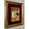 ANTICO QUADRO OLIO Mario Fattori TOSCANA CASOLARE SCENA INTERNO RURALE FOCOLARE