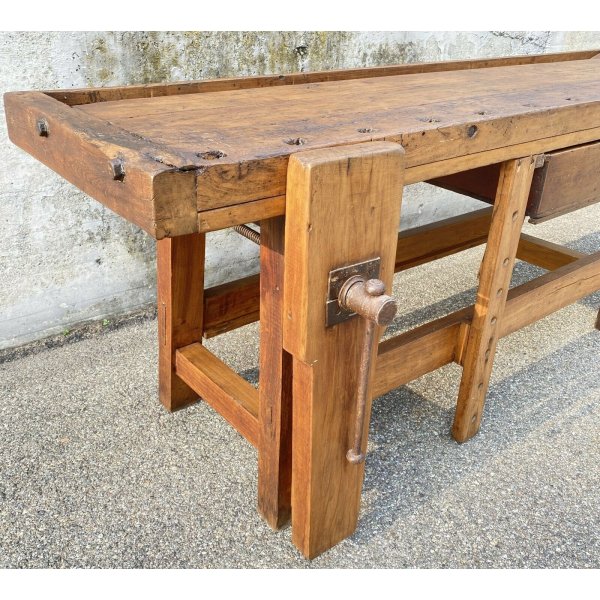 banco di lavoro in legno con morse, modello 2 - tavolo da lavoro, banco da  falegname, banco