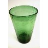 GRANDE VASO TRONCO-CONICO VETRO SOFFIATO Murano VERDE EMPOLI BULLICANTE ANNI '40