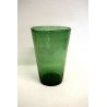 GRANDE VASO TRONCO-CONICO VETRO SOFFIATO Murano VERDE EMPOLI BULLICANTE ANNI '40