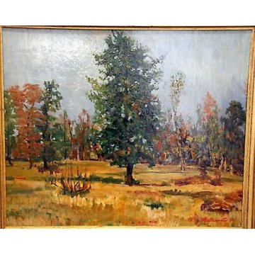 ANTICO QUADRO PAESAGGIO MARIO BELTRAMETTI OSSOLA DIPINTO OLIO MONTAGNA BAITA