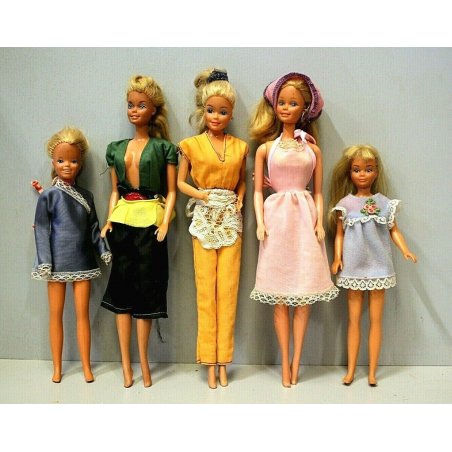 LOTTO 3 BARBIE 2 SKIPPER Mattel Inc. ANNI 60 OUTFIT VESTITI VINTAGE TOYS FIGURE 