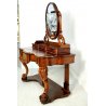 CONSOLLE BIEDERMEIER SECRETAIRE PETINEUSE SPECCHIO BASCULANTE LEGNO NOCE MOGANO 