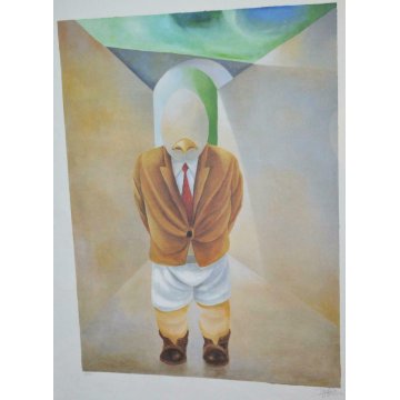 GRANDE QUADRO ASTRATTO SURREALISTA DESIGN ARTE GRAFICA STAMPA DIPINTO RITRATTO