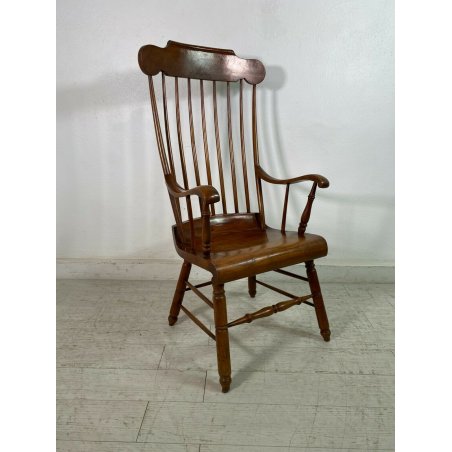SEDIA POLTRONA STILE PAOLO BUFFA LEGNO NOCE MID CENTURY WINDSOR CHAIR LASTRONATA