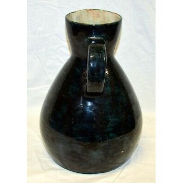 GRANDE ANTICO VASO BROCCA CERAMICA SMALTATA V. TH 1957 MUSEALE VERSATOIO old 