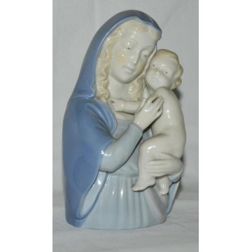 SCULTURA CERAMICA Madonna con Bambino METZLER ORTLOFF PORCELAIN FIGURINE GERMANY