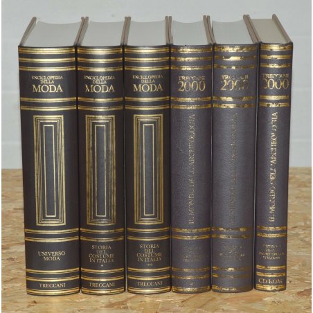 ENCICLOPEDIA Treccani MODA + MONDO DELL'ARCHEOLOGIA 6 LIBRI con CD epoca 2002