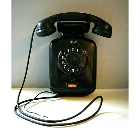 TELEFONO A DISCO DA PARETE MODERNARIATO Siemens Milano BACHELITE FUNZIONANTE '30